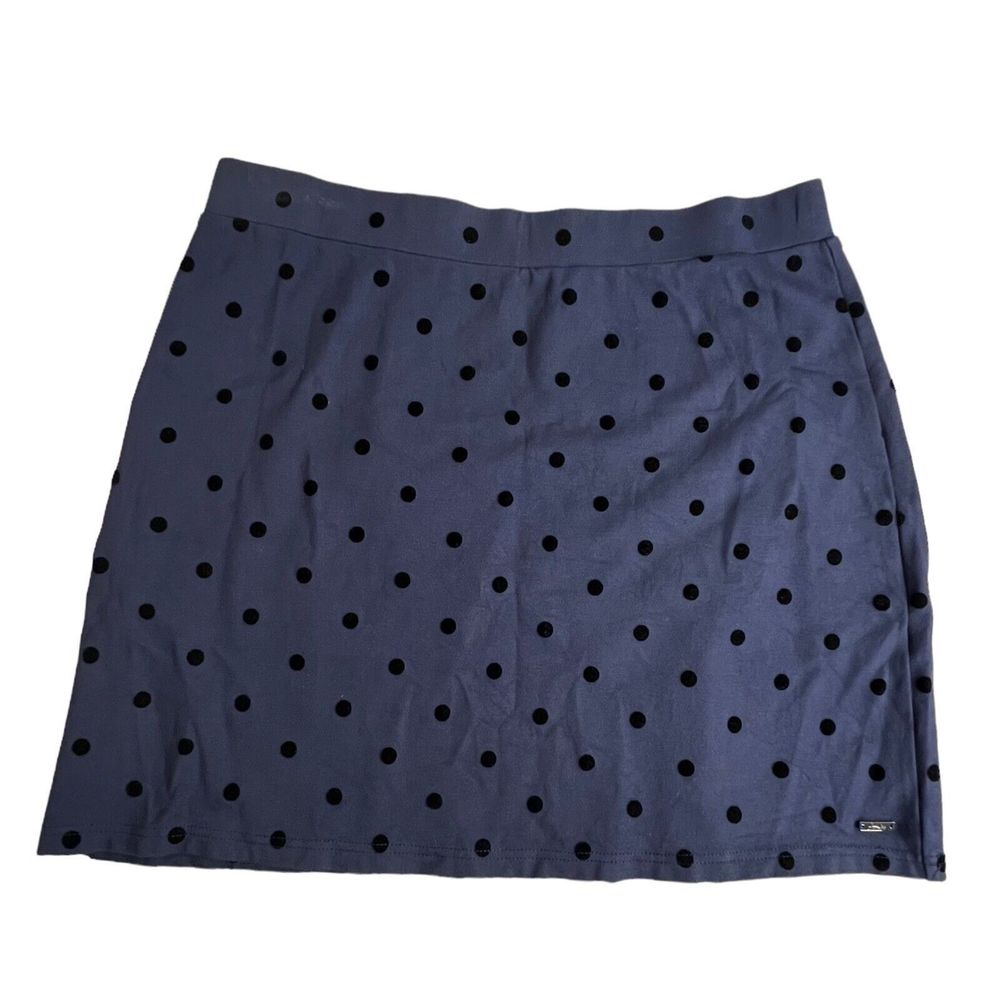 Joules Womens Navy Blue Polka Dot Hatty Pull On A-Line Skirt 12